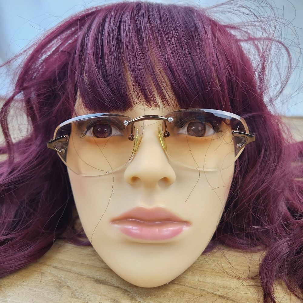 💜Vintage Gloria Vanderbilt Rimless Ombre Sunglasses
